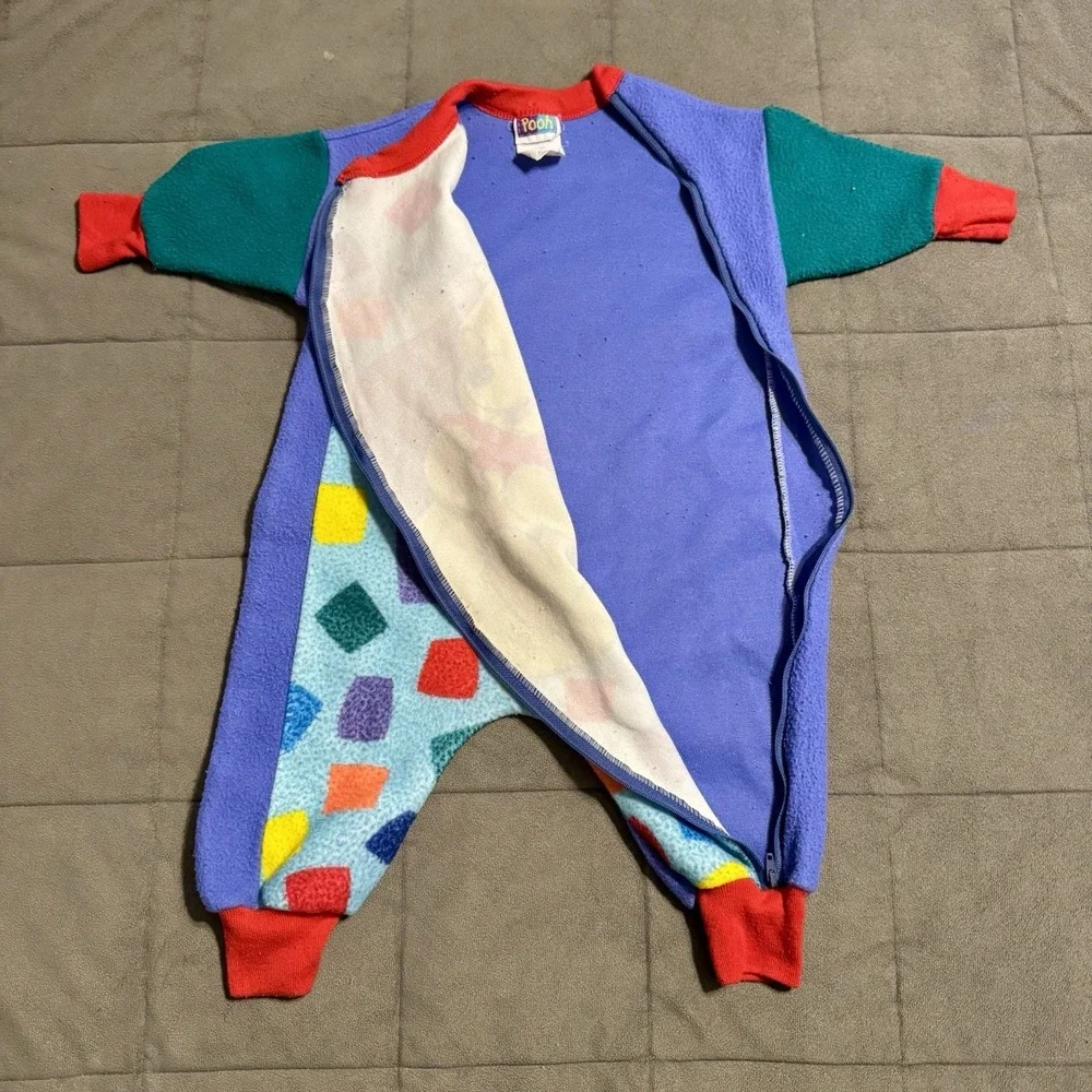 Vintage Winnie the Pooh Toddler Sz 2 Fleece One Piece Pajamas Read‎ Desc.